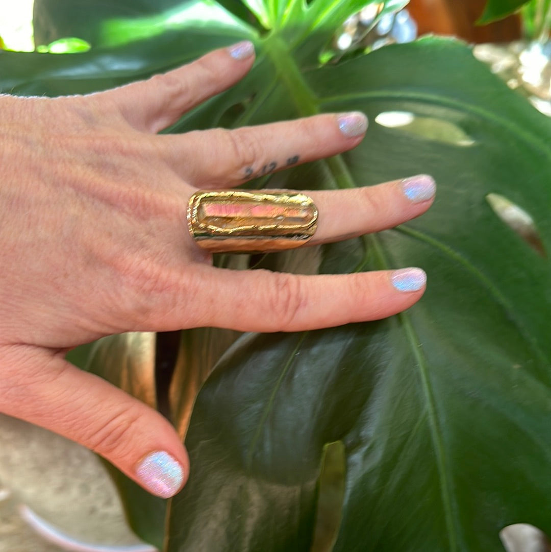 Angel Aura Lemurian Quartz Ring #8