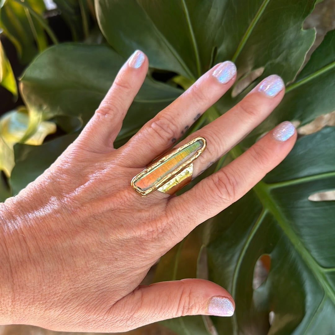 Angel Aura Lemurian Quartz Ring #3