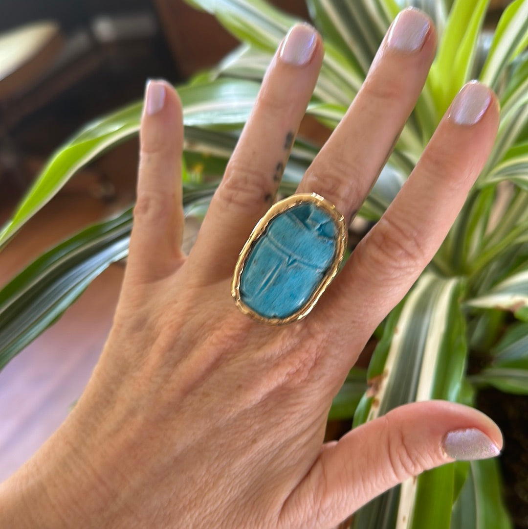 Egyptian Scarab Ring (Turquoise)#46