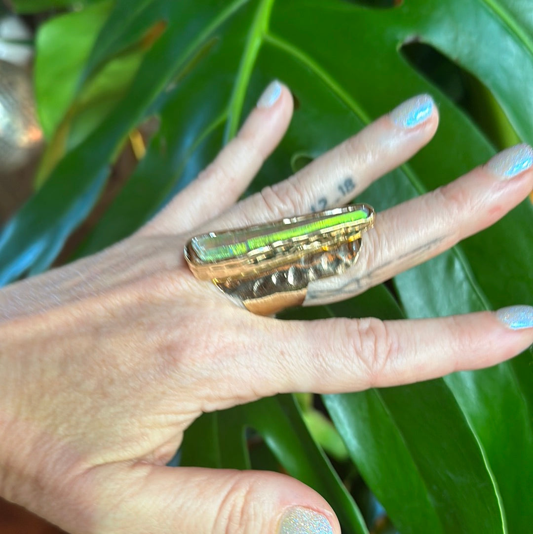 Angel Aura Lemurian Quartz Ring #22