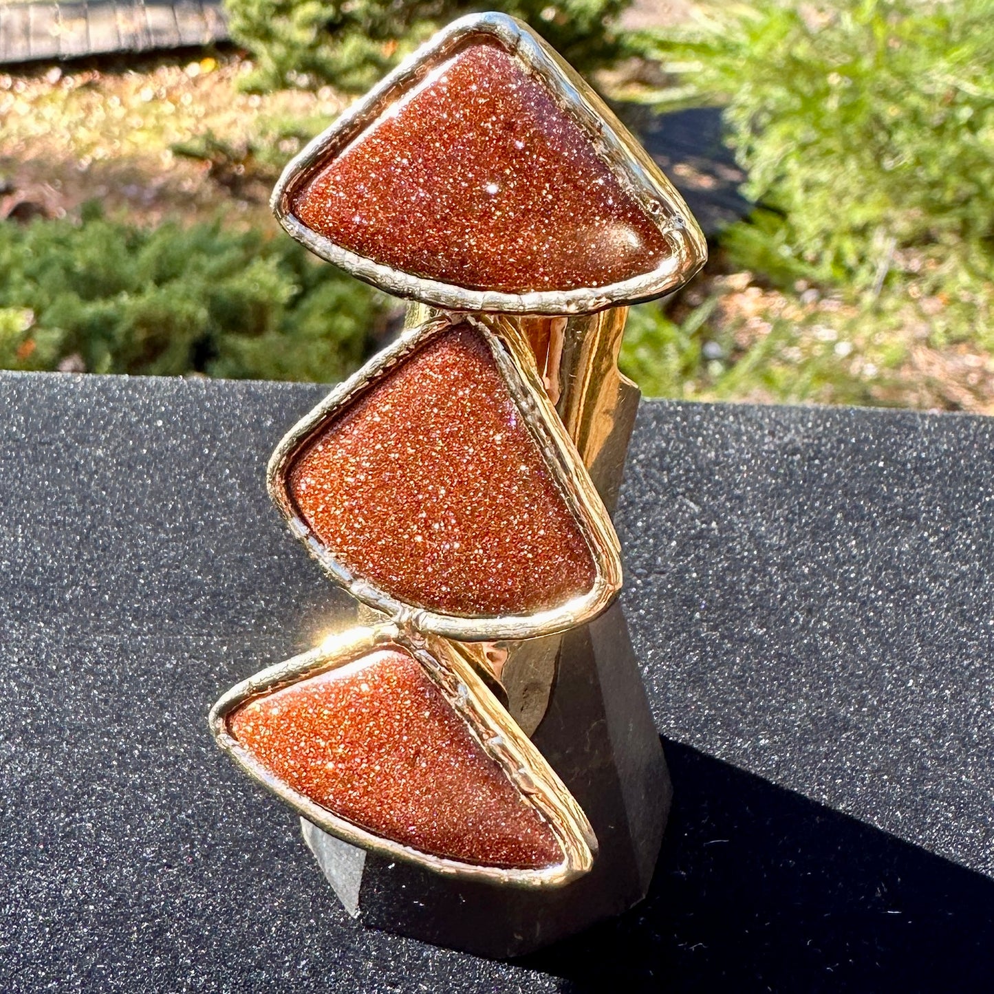 Triple Sunstone Ring