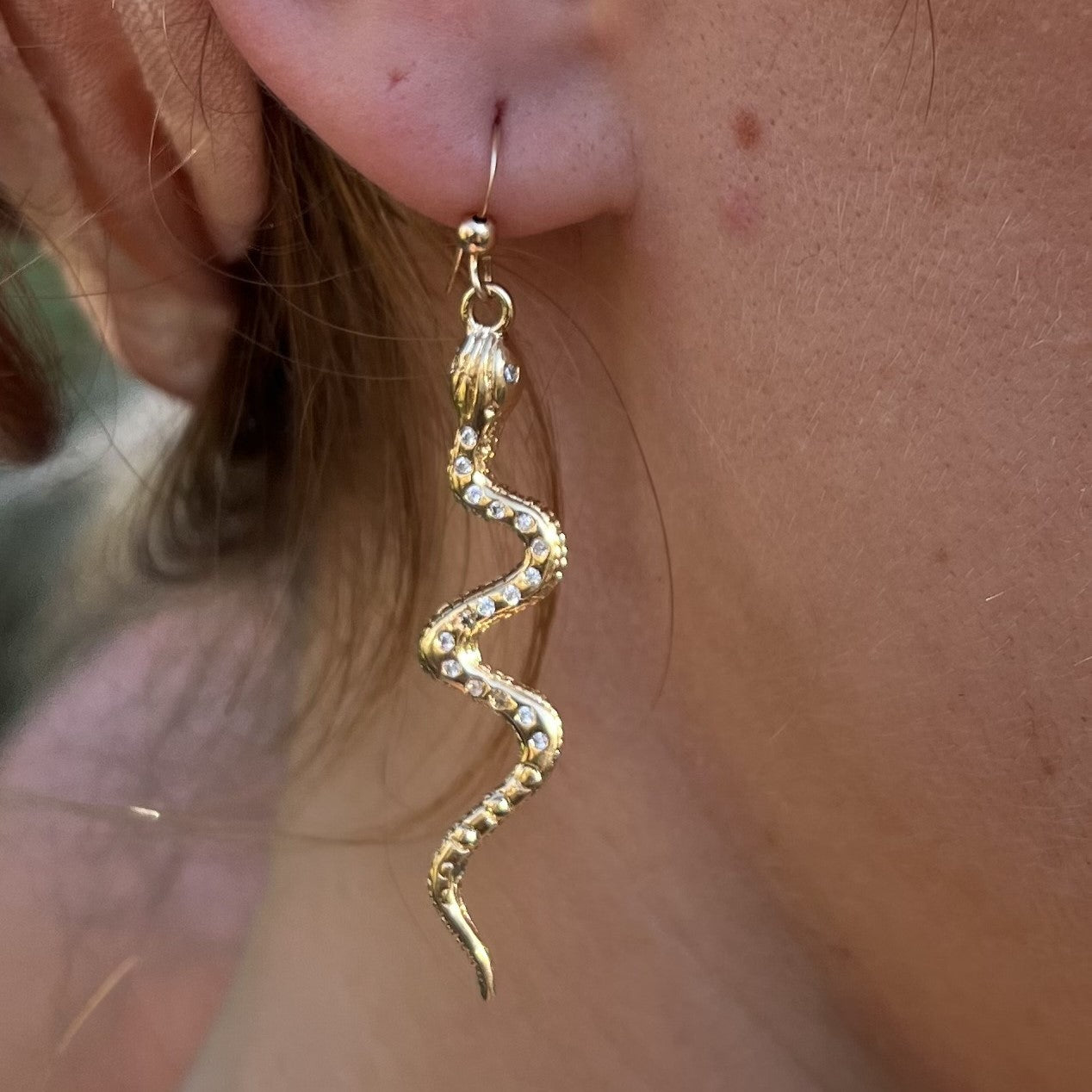 Gold Coral Snake Earrings