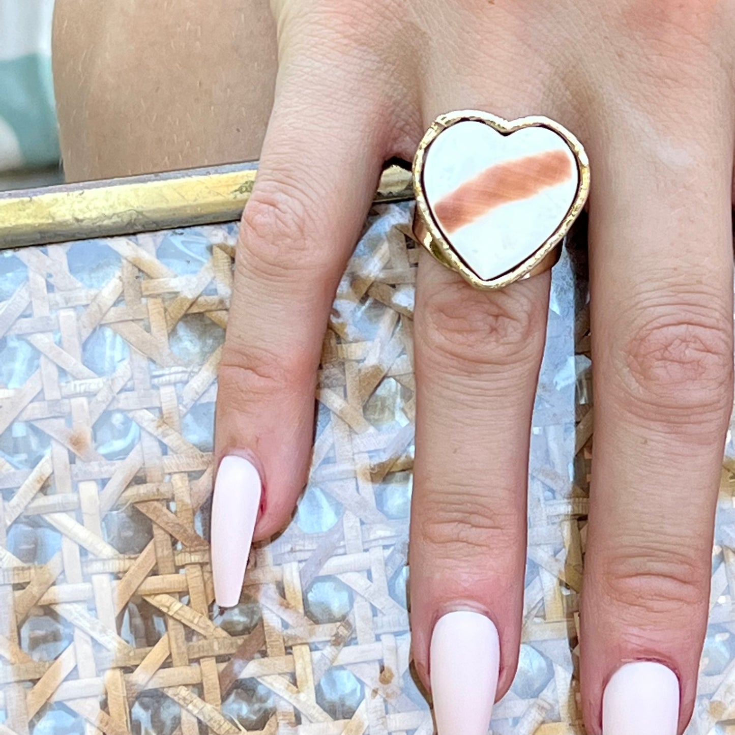 Tiger Shell Heart Ring