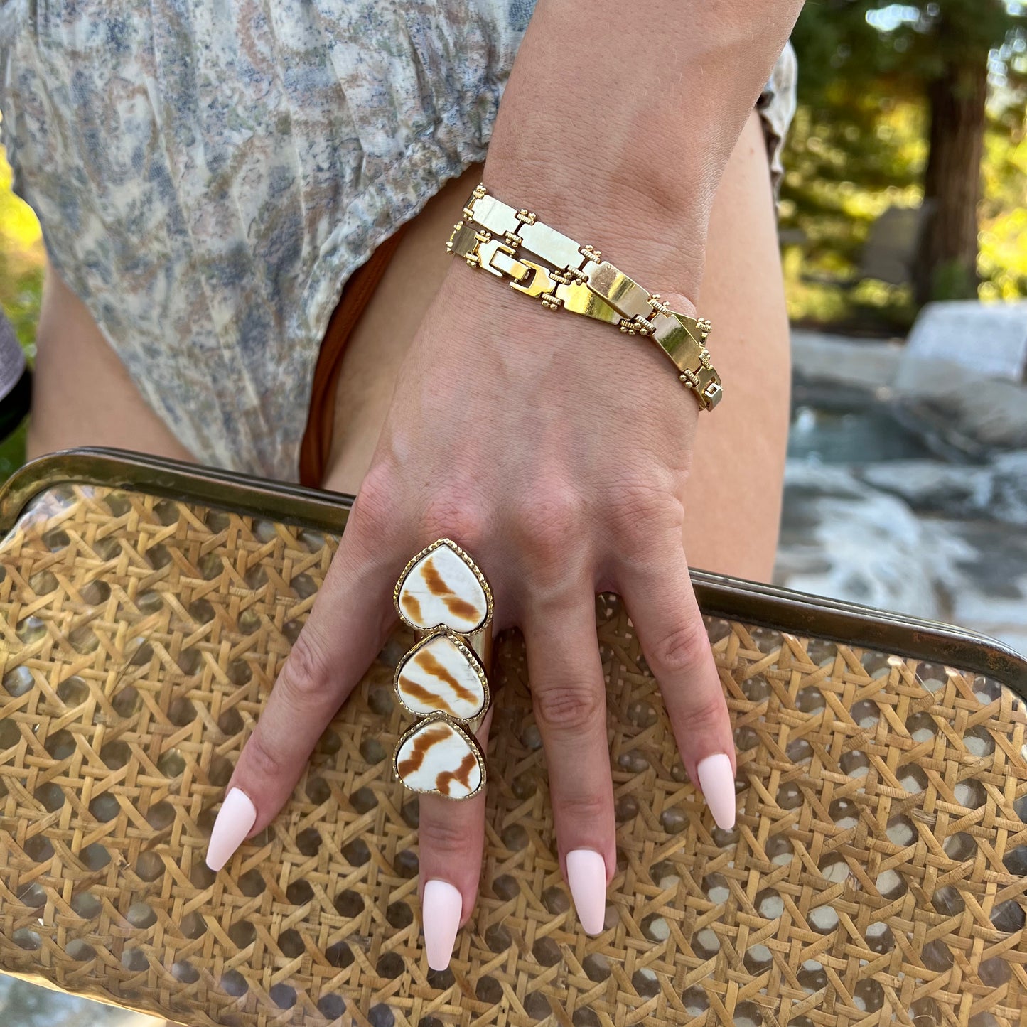 Tiger Shell Heart Ring