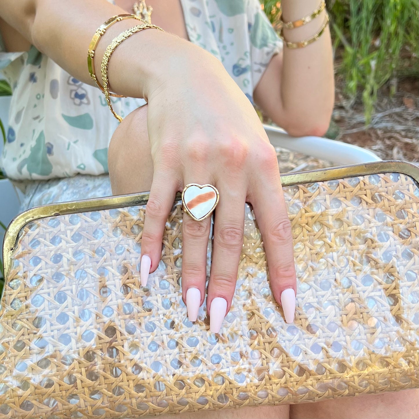 Tiger Shell Heart Ring