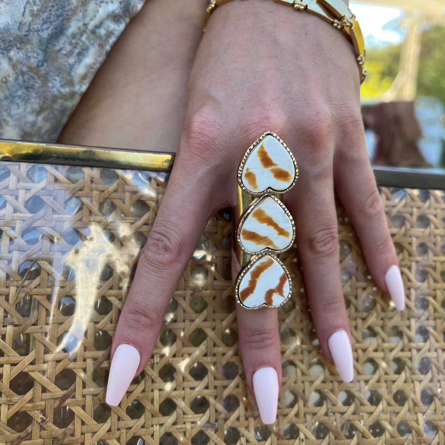 Tiger Shell Heart Ring