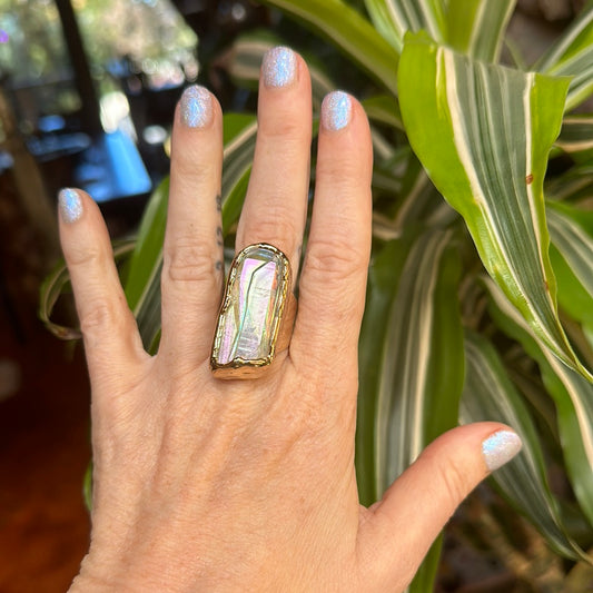 Angel Aura Lemurian Quartz Ring #27