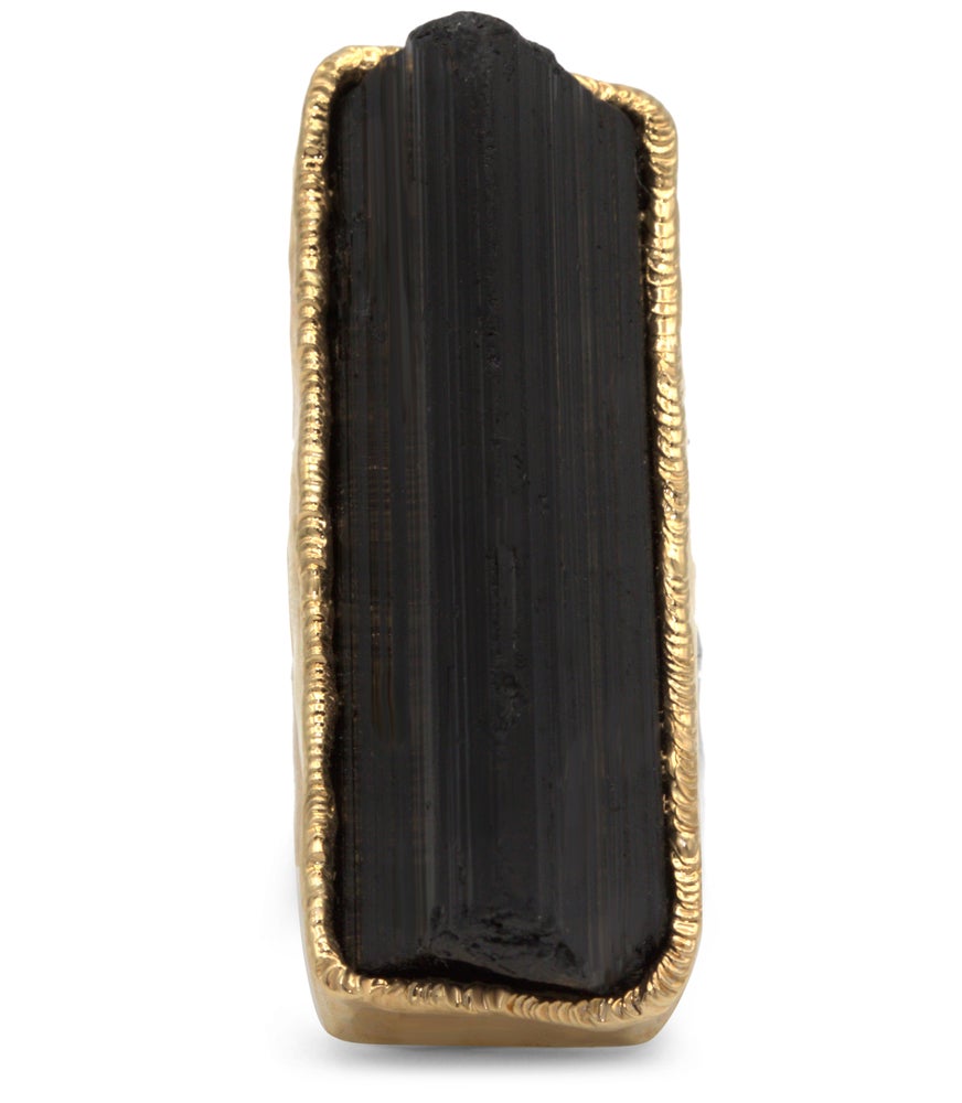 Black Velvet Tourmaline Ring in Gold