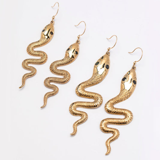 Gold Addler Serpent Earrings