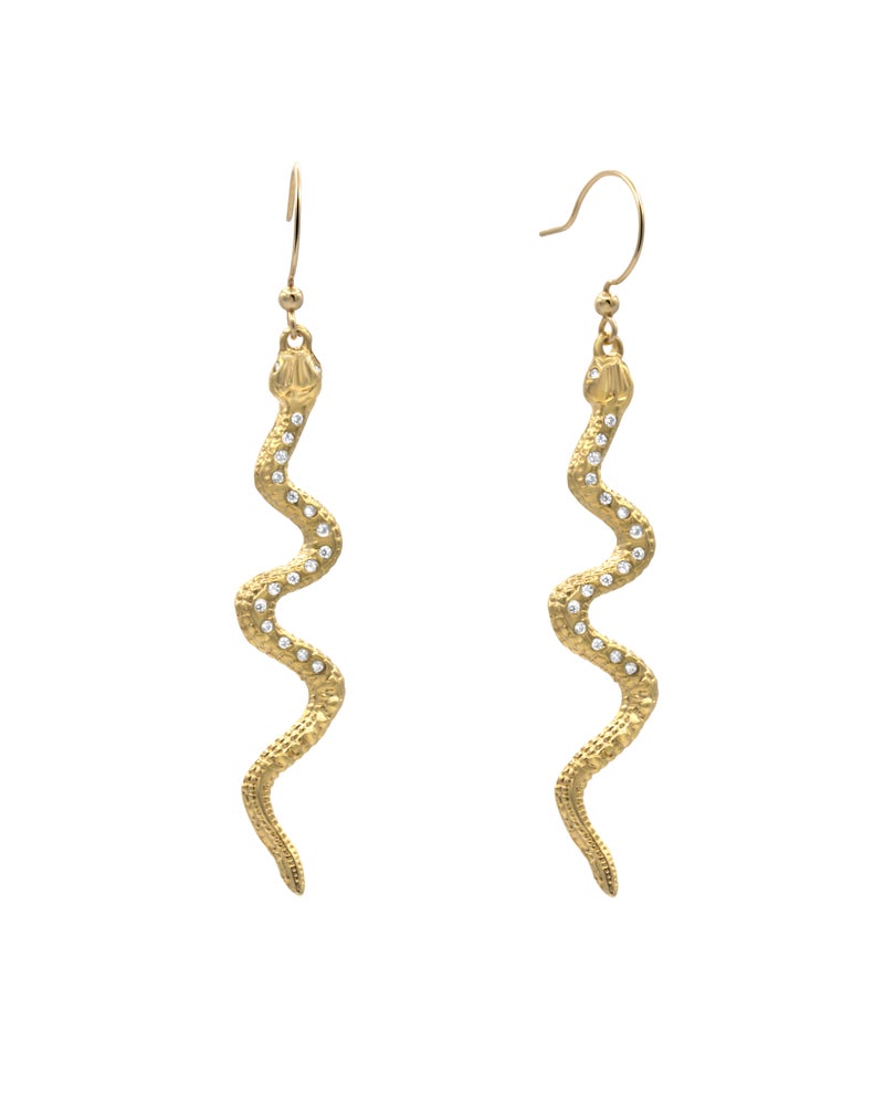 Gold Coral Snake Earrings