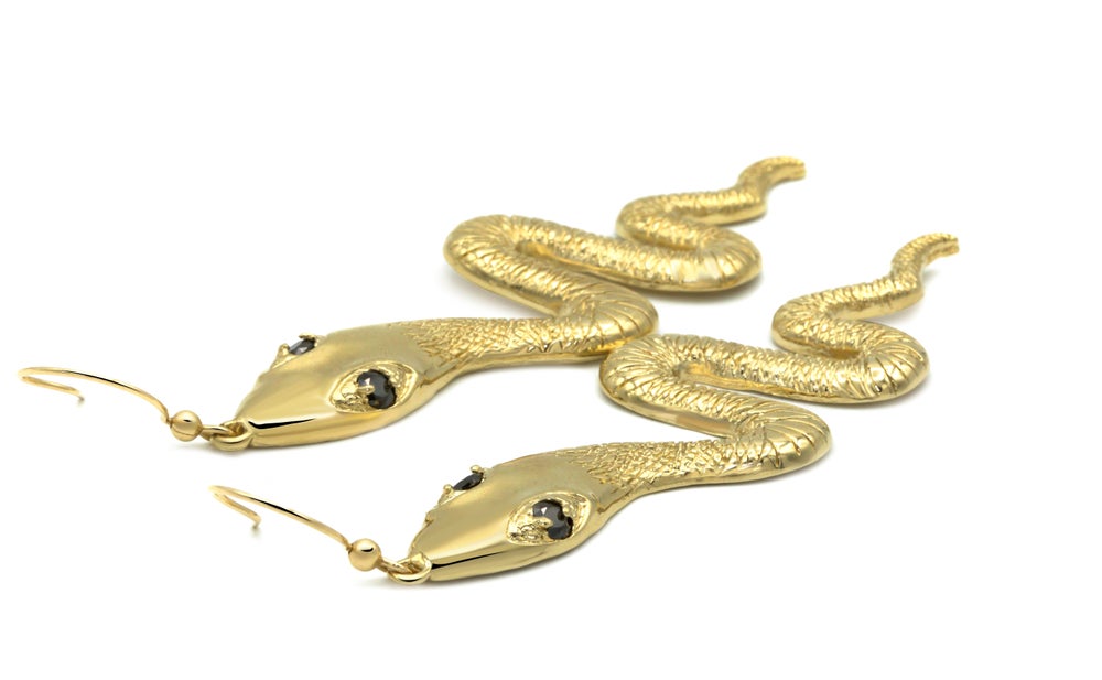 Gold Addler Serpent Earrings